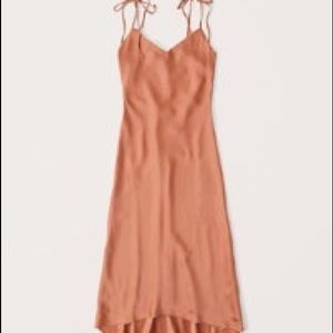 Tie back satin midi dress